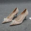 Charmant Beige Abend Spitze Pumps 2020 Strass 7 cm Stilettos Spitzschuh Pumps