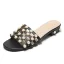 Mooie / Prachtige Zwarte Toevallig Platte Pantoffel & Slippers 2020 Parel Peep Toe Damesschoenen