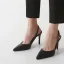 Simple Bureau OL Noire Slingbacks Sandales Femme 2020 10 cm Talons Aiguilles À Bout Pointu Sandales
