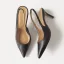 Simple Noire Bureau OL Slingbacks Sandales Femme 2020 10 cm Talons Aiguilles À Bout Pointu Sandales