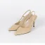 Schlicht Beige Büro OL Slingpumps Sandalen Damen 2020 Wildleder 10 cm Stilettos Spitzschuh Sandaletten