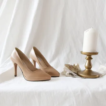 Modest Simple Beige Office Ol Pumps 2020 Patent Leather 12 Cm Stiletto Heels Pointed Toe Pumps