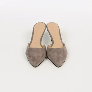 Chic Beautiful Grey Casual Suede Womens Sandals 2020 6 Cm Stiletto Heels Pointed Toe Sandals