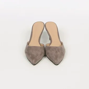 Chic Belle Gris Désinvolte Daim Sandales Femme 2020 6 Cm Talons Aiguilles À Bout Pointu Sandales
