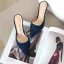 Modest / Simple Navy Blue Street Wear Suede Womens Sandals 2020 8 cm Stiletto Heels Pointed Toe Sandals