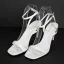 Sexy Weiß Freizeit Sandalen Damen 2020 Knöchelriemen 10 cm Stilettos Peeptoes Sandaletten