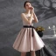 Fashion Blushing Pink Cocktail Dresses Party Dresses 2021 A-Line / Princess Strapless Bow Sleeveless Backless Short Cocktail Party Formal Dresses