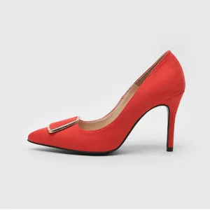 Mooie Prachtige Rode Kantoor Ol Suede Pumps 2020 10 Cm Naaldhakken Stiletto Spitse Neus Pumps