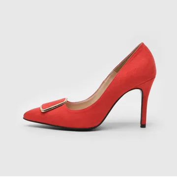 Snygga Fina Röd Kontors Ol Mocka Pumps 2020 10 Cm Stilettklackar Spetsiga Pumps