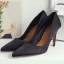 Simple Noire Demoiselle D'honneur Escarpins 2020 Satin 10 cm Talons Aiguilles À Bout Pointu Escarpins