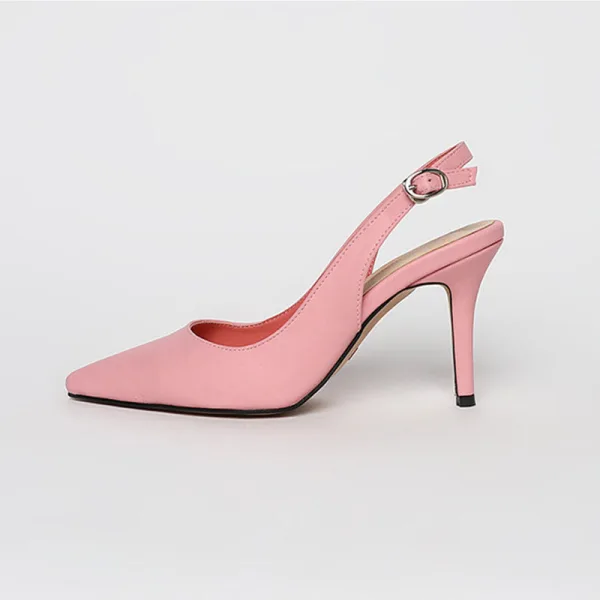 Schlicht Champagner Freizeit Slingpumps Sandalen Damen 2020 8 cm Stilettos Spitzschuh Sandaletten