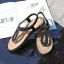 Piękne Czarne Plaża Płaskie Pantofle & Klapki 2020 Rhinestone Peep Toe Buty Damskie