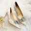Charmant Ivory / Creme Schmetterling Brautschuhe 2020 Leder Strass 8 cm Stilettos Spitzschuh Hochzeit Pumps