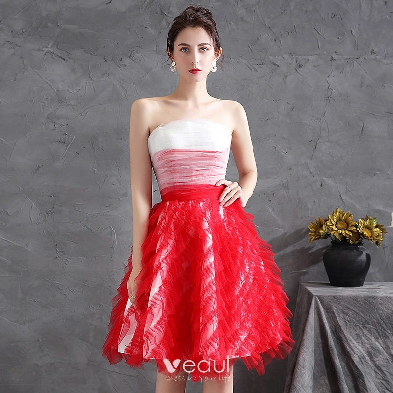 Red and white cocktail dress new arrivals