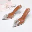 Transparent Silver Cocktail Party Summer Womens Sandals 2020 Rhinestone 10 cm Stiletto Heels Pointed Toe Sandals