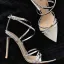 Sexy Argenté Été Club de carnaval Sandales Femme 2020 Bride Cheville 10 cm Talons Aiguilles Peep Toes / Bout Ouvert Sandales