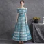 Chic / Beautiful Jade Green Glitter Ruffle Prom Dresses 2021 A-Line / Princess Off-The-Shoulder Short Sleeve Backless Floor-Length / Long Formal Dresses