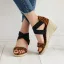 Schöne Braun Strassenmode Leopardenmuster Sandalen Damen 2020 8 cm Keilabsatz Peeptoes Sandaletten