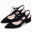 Schlicht Sommer Slingpumps Schwarz Freizeit Wildleder Sandalen Damen 2020 5 cm Thick Heels Peeptoes Sandaletten