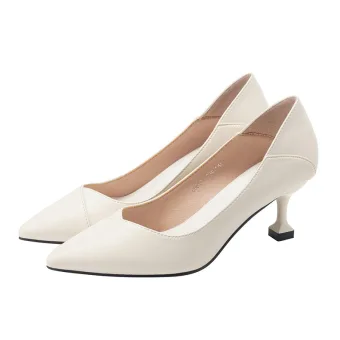 Simple Blanche Bureau Ol Escarpins 2020 Cuir 6 Cm Talons Aiguilles Peep Toes Bout Ouvert Escarpins