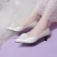 Élégant Ivoire Satin Fleur Chaussure De Mariée 2020 Cuir 5 cm Talons Aiguilles À Bout Pointu Mariage Escarpins