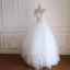 Chic / Beautiful White Wedding Dresses 2018 Ball Gown Lace Flower Beading Pearl Rhinestone Detachable Off-The-Shoulder Backless Sleeveless Floor-Length / Long Wedding