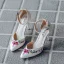 Fashion Ethnic Summer White Outdoor / Garden Womens Sandals 2020 Ankle Strap 8 cm Stiletto Heels Pointed Toe Sandals