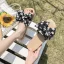 Mode Abordable Été Noire Plage Pantoufle & Tongs 2020 Fleur Plat Peep Toes / Bout Ouvert Chaussures Femmes