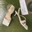 Simple Été Ivoire Vêtement de rue Sandales Femme 2020 Cuir Bride Cheville 5 cm Talons Aiguilles Peep Toes / Bout Ouvert Sandales