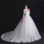 Modest / Simple White Wedding Dresses 2018 Ball Gown Lace V-Neck Backless Sleeveless Court Train Wedding