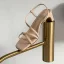 Schöne Sommer Nude Freizeit Wildleder Sandalen Damen 2020 Leder 6 cm Thick Heels Peeptoes Sandaletten