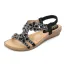 Bohemliv Svarta Sommar Stranden Sandaler Dam 2020 Rhinestone Platt Peep Toe Sandaler