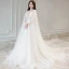 Sexy Ivoire Robe De Mariée 2018 Princesse Appliques En Dentelle Avec Châle Détachable Bretelles Spaghetti Dos Nu Sans Manches Chapel Train Mariage