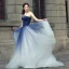 Chic / Belle Dégradé De Couleur Robe De Mariée 2018 Princesse Bustier Dos Nu Sans Manches Train De Balayage Mariage