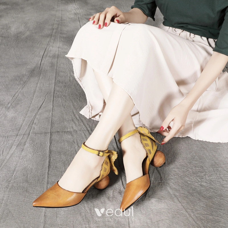 Tan thick heels outlet