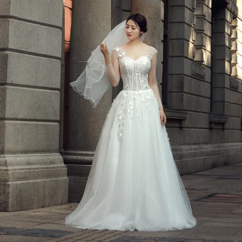 Chic Belle Ivoire Robe De Mariée 2018 Princesse Appliques Encolure Dégagée Dos Nu Manches Longues Longue Mariage