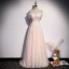 Élégant Rougissant Rose Robe De Soirée 2020 Princesse De l'épaule Perle Paillettes Appliques Sans Manches Dos Nu Longue Robe De Ceremonie