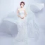 Sexy White Wedding Dresses 2018 Trumpet / Mermaid Appliques Pearl Sash Strapless Backless Sleeveless Detachable Court Train Wedding