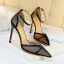 Chic / Beautiful Black Street Wear Pierced Womens Sandals 2020 Ankle Strap 10 cm Stiletto Heels Pointed Toe Sandals