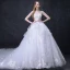 Elegant White Wedding Dresses 2018 Ball Gown Beading Appliques Bow Scoop Neck Backless Sleeveless Cathedral Train Wedding