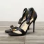 Schöne Schwarz Datierung Satin Sandalen Damen 2020 Schleife Knöchelriemen 10 cm Stilettos Peeptoes Sandaletten
