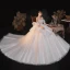 Luxury / Gorgeous Charming Champagne Wedding Dresses 2020 Ball Gown Beading Lace Sequins Strapless Sleeveless Backless Royal Train