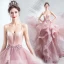 Chic / Beautiful Blushing Pink Cascading Ruffles Prom Dresses 2020 Ball Gown Spaghetti Straps Beading Lace Flower Sleeveless Backless Court Train Formal Dresses