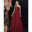 Chic / Belle Bordeaux Robe De Bal 2020 Princesse Bustier Sans Manches Dos Nu Longue Robe De Ceremonie