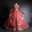 Chic / Belle Rose Bonbon Quinceañera Robe De Bal 2020 Robe Boule V-Cou Perlage Paillettes En Dentelle Fleur Manches Longues Dos Nu Longue Robe De Ceremonie
