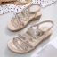 Fashion Summer Gold Street Wear Flat Womens Sandals 2020 Rhinestone Open / Peep Toe Sandals