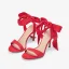 Enkla Röd Casual Mocka Rosett Sandaler Dam 2020 8 cm Stilettklackar Peep Toe Sandaler