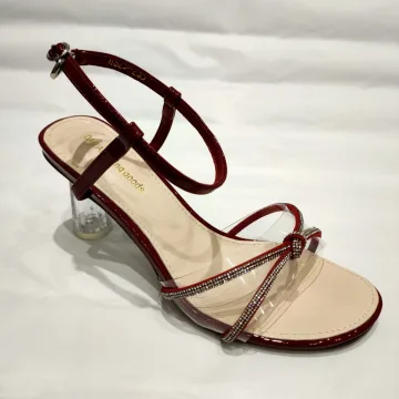 Charming Burgundy Cocktail Party Womens Sandals 2020 Ankle Strap Rhinestone 5 Cm Stiletto Heels Open Peep Toe Sandals