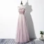 Charmant Rougissant Rose Robe De Soirée 2020 Princesse V-Cou Perlage Paillettes Sans Manches Dos Nu Longue Robe De Ceremonie