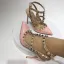 Sexy Blushing Pink Evening Party Rivet Womens Sandals 2020 10 cm Stiletto Heels Pointed Toe Sandals